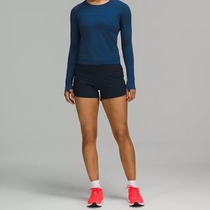 Lululemon Speed Up Mid-Rise Lined Short 4" Size 8 Navy